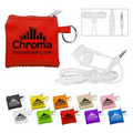 Dual Ear Buds W/ Mic in Pouch